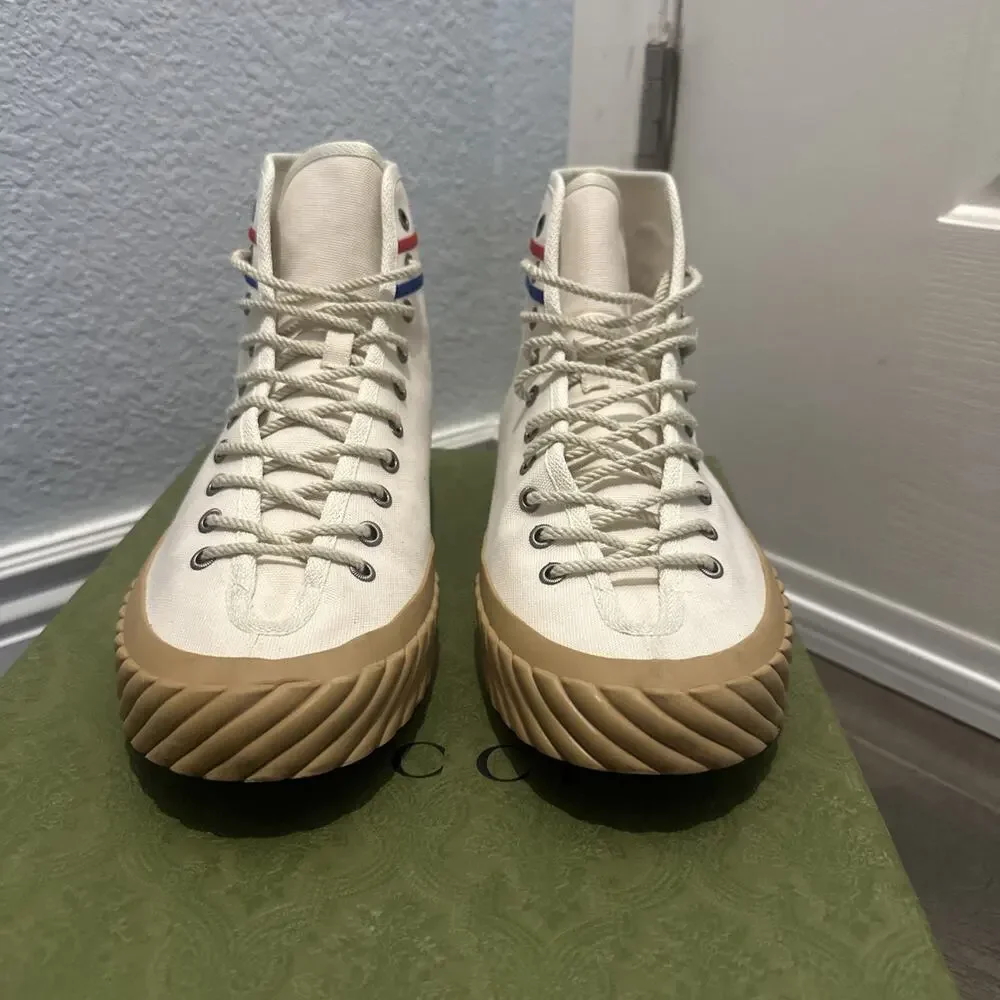 Authentic GUCCI INTERLOCKING G FABRIC BOOTIE SNEAKERS GG 11 (fits USA 12) 703033